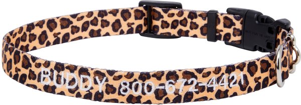 Frisco Leopard Print Polyester Personalized Dog Collar, Medium: 14 to 20-in neck, 3/4-in wide slide 1 of 5