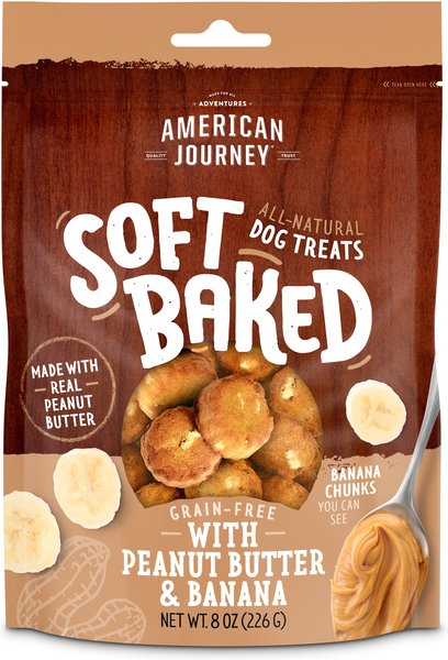 American Journey With Peanut Butter & Banana Grain-Free Soft-Baked Dog Treats, 8-oz bag slide 1 of 8