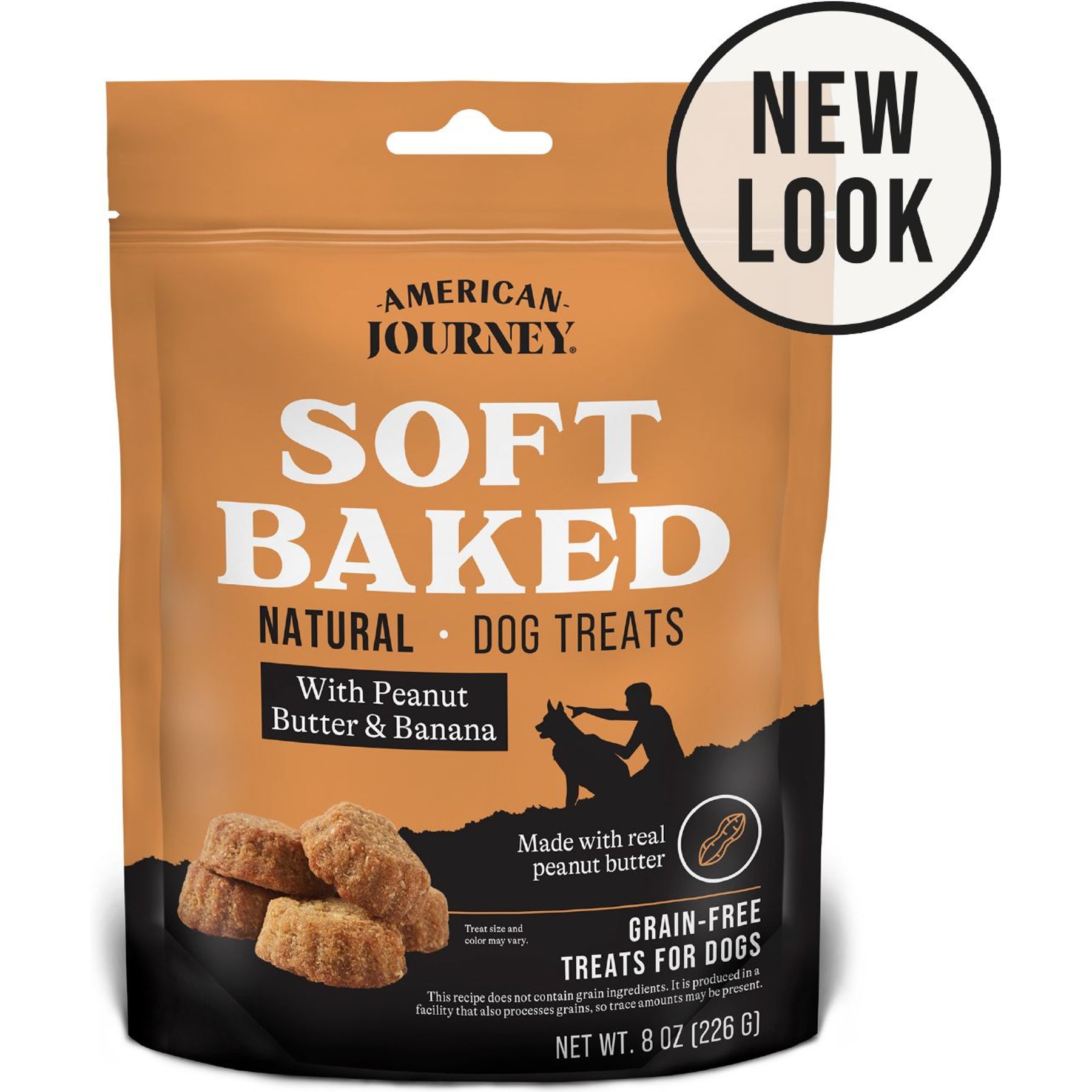 AMERICAN JOURNEY With Peanut Butter Banana Grain Free Soft Baked Dog Treats 8 oz bag Chewy