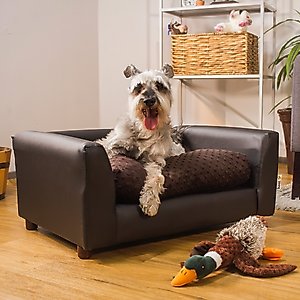 Keet Fluffly Deluxe Sofa Dog Bed with Removable Cover, Chocolate, Medium