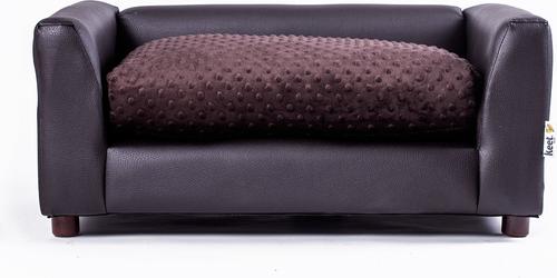 Show full view: Keet Fluffly Deluxe Sofa Dog Bed with Removable Cover, Chocolate, Medium slide 4 of 10