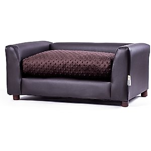 Keet Fluffly Deluxe Sofa Dog Bed with Removable Cover, Chocolate, Medium
