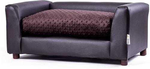 Show full view: Keet Fluffly Deluxe Sofa Dog Bed with Removable Cover, Chocolate, Medium slide 5 of 10