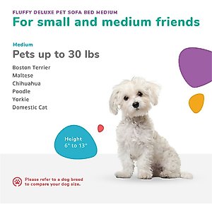 Keet Fluffly Deluxe Sofa Dog Bed with Removable Cover, Chocolate, Medium