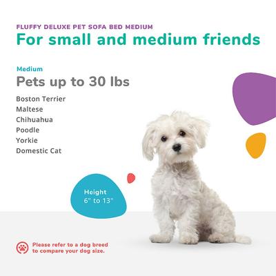 Show full view: Keet Fluffly Deluxe Sofa Dog Bed with Removable Cover, Chocolate, Medium slide 9 of 10