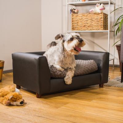Show full view: Keet Fluffly Deluxe Sofa Dog Bed with Removable Cover, Charcoal, Medium slide 3 of 11