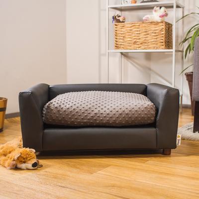 Show full view: Keet Fluffly Deluxe Sofa Dog Bed with Removable Cover, Charcoal, Medium slide 4 of 11
