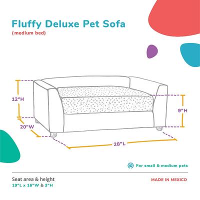 Show full view: Keet Fluffly Deluxe Sofa Dog Bed with Removable Cover, Charcoal, Medium slide 9 of 11