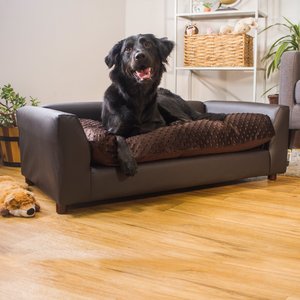 Keet Fluffly Deluxe Sofa Dog Bed with Removable Cover, Chocolate, Large