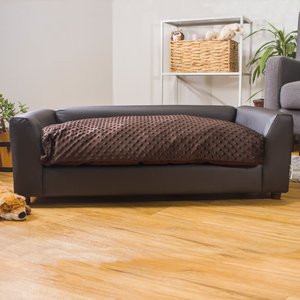 Keet Fluffly Deluxe Sofa Dog Bed with Removable Cover, Chocolate, Large