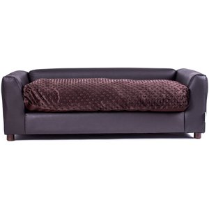Keet Fluffly Deluxe Sofa Dog Bed with Removable Cover, Chocolate, Large