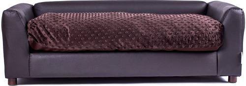 Show full view: Keet Fluffly Deluxe Sofa Dog Bed with Removable Cover, Chocolate, Large slide 5 of 11