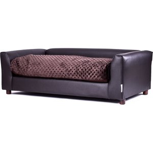 Keet Fluffly Deluxe Sofa Dog Bed with Removable Cover, Chocolate, Large