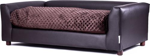 Show full view: Keet Fluffly Deluxe Sofa Dog Bed with Removable Cover, Chocolate, Large slide 6 of 11