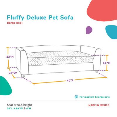Show full view: Keet Fluffly Deluxe Sofa Dog Bed with Removable Cover, Chocolate, Large slide 9 of 11