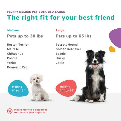 Show full view: Keet Fluffly Deluxe Sofa Dog Bed with Removable Cover, Chocolate, Large slide 10 of 11