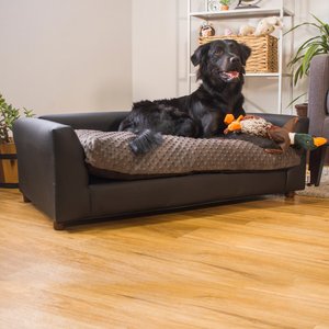 KEET Fluffly Deluxe Sofa Dog Bed with Removable Cover Charcoal