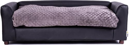 Show full view: Keet Fluffly Deluxe Sofa Dog Bed with Removable Cover, Charcoal, Large slide 4 of 10