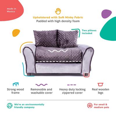 Show full view: Keet Westerhill Sofa Cat & Dog Bed with Removable Cover, Charcoal, Medium slide 6 of 10