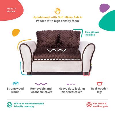 Show full view: Keet Westerhill Sofa Cat & Dog Bed with Removable Cover, Khaki, Medium slide 6 of 10