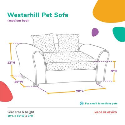 Show full view: Keet Westerhill Sofa Cat & Dog Bed with Removable Cover, Khaki, Medium slide 8 of 10