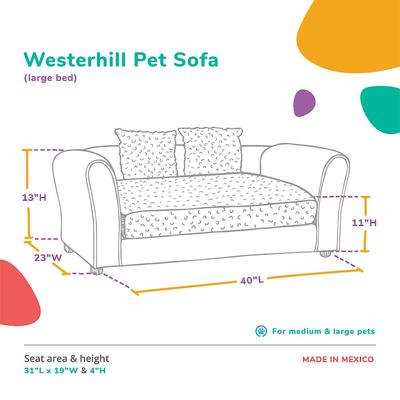 Show full view: Keet Westerhill Sofa Cat & Dog Bed with Removable Cover, Charcoal, Large slide 8 of 10