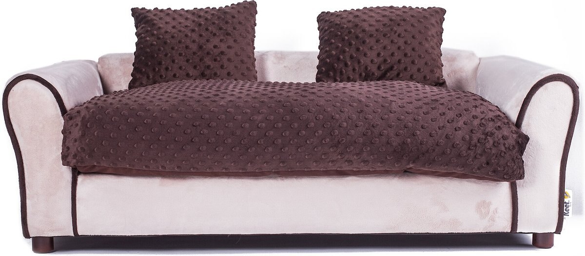 KEET Westerhill Sofa Cat & Dog Bed with Removable Cover, Khaki, Large