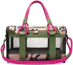 Roverlund Travel Airline-Approved Dog & Cat Carrier, Camo/Magenta, Large slide 1 of 8