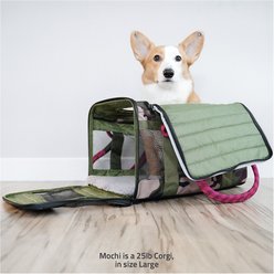 Roverlund Travel Airline-Approved Dog & Cat Carrier, Camo/Magenta, Large slide 2 of 8