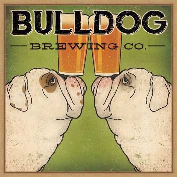 Amanti Art Bulldog Brewing Co. by Ryan Fowler Framed Canvas Art, Maple slide 1 of 9
