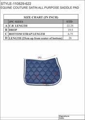 Equine Couture Satin All Purpose Horse Pad, Denim Blue/Silver/White slide 2 of 2