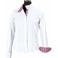 Equine Couture Children's Kelsey Long Sleeve Show Shirt, White/Pink, 6