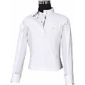 Equine Couture Children's Cara Long Sleeve Show Shirt, White, X-Large