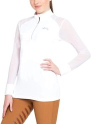Equine Couture Ladies Erna Equicool Long Sleeve Sport Shirt, White, X-Small