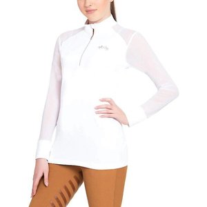Equine Couture Ladies Erna Equicool Long Sleeve Sport Shirt, White, Large