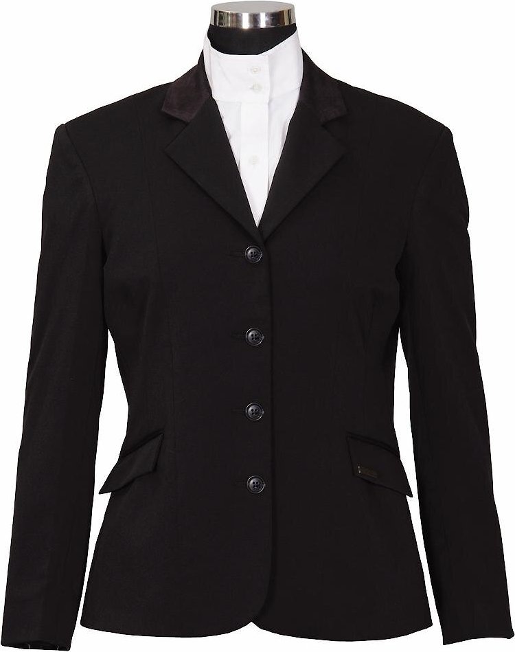 EQUINE COUTURE Ladies Raleigh Show Coat, Black/Black, 2