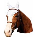 Equine Couture Horse Fly Bonnet with Crystals, White, Pony