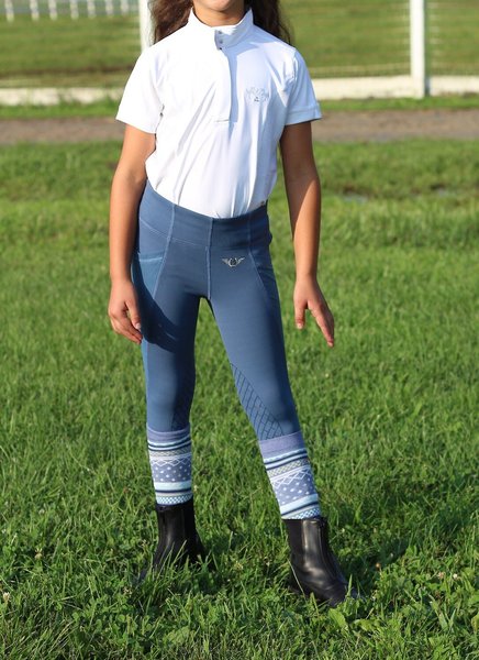Equine Couture Children's Cara Short Sleeve Show Shirt, White, Small slide 1 of 2