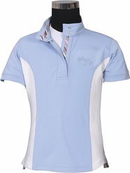Equine Couture Children's Cara Short Sleeve Show Shirt, KL Baby Blue, Medium