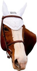 Equine Couture Horse Fly Bonnet, White, Cob
