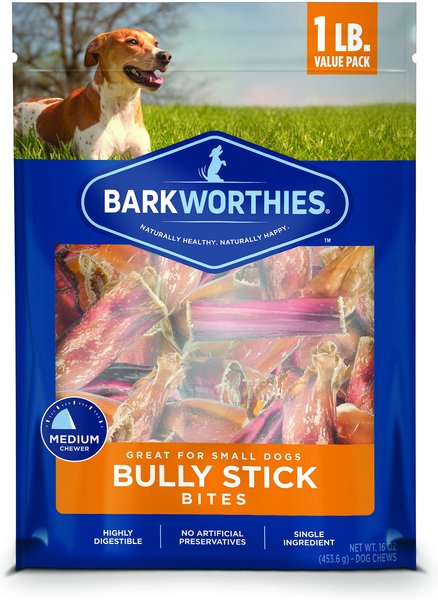Barkworthies Bully Stick Bites Small Dog Grain-Free Dog Treats, 16-oz bag slide 1 of 5