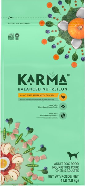 Karma Balanced Nutrition Plant First Recipe with Chicken Adult Dry Dog Food, 4-lb bag slide 1 of 9