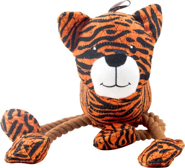 Charming Pet Dangle Dudes Tiger Squeaky Dog Toy slide 1 of 4