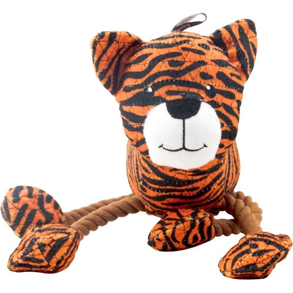 CHARMING PET Dangle Dudes Tiger Squeaky Dog Toy - Chewy.com