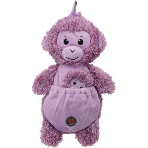 Charming Pet Pouch Pals Monkey Squeaky Dog Toy