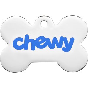 Frisco Chewy Stainless Steel Personalized Dog & Cat ID Tag with Enamel Infill, Bone, Small