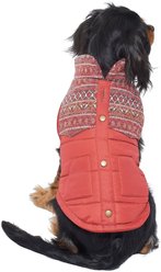 Wagatude Red Plaid Yoke Dog Bomber Jacket, X-Small