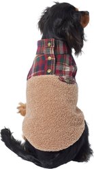 Wagatude Tan Plaid Yoke Dog Sherpa Jacket, Small