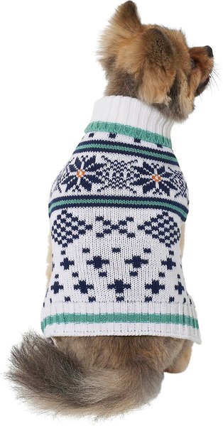 Wagatude Snowflake Fair Isle Dog Sweater, X-Small slide 1 of 3