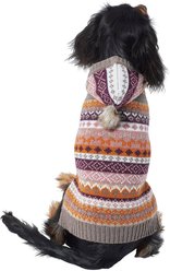 Wagatude Multi-Colored Pom Hood Fair Isle Dog Sweater, X-Small
